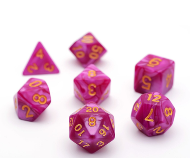 10mm Tyrian Pearl 7pc Mini Polyhedral Dice Set